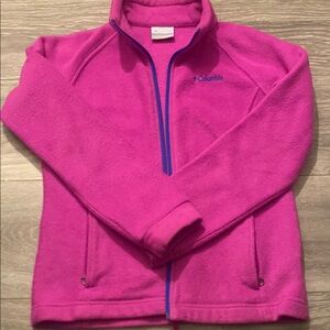 Columbia Pink Fleece Jacket with Blue Accents